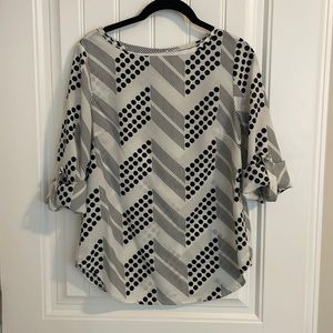 Black and white blouse